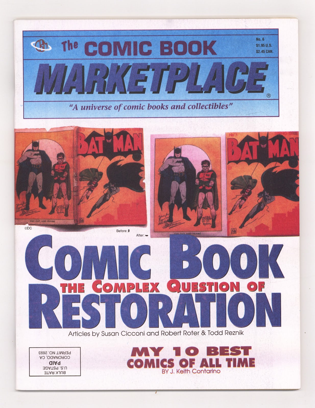 Comic Book Marketplace Vol 1 6 VF- (7.5) (1991) 