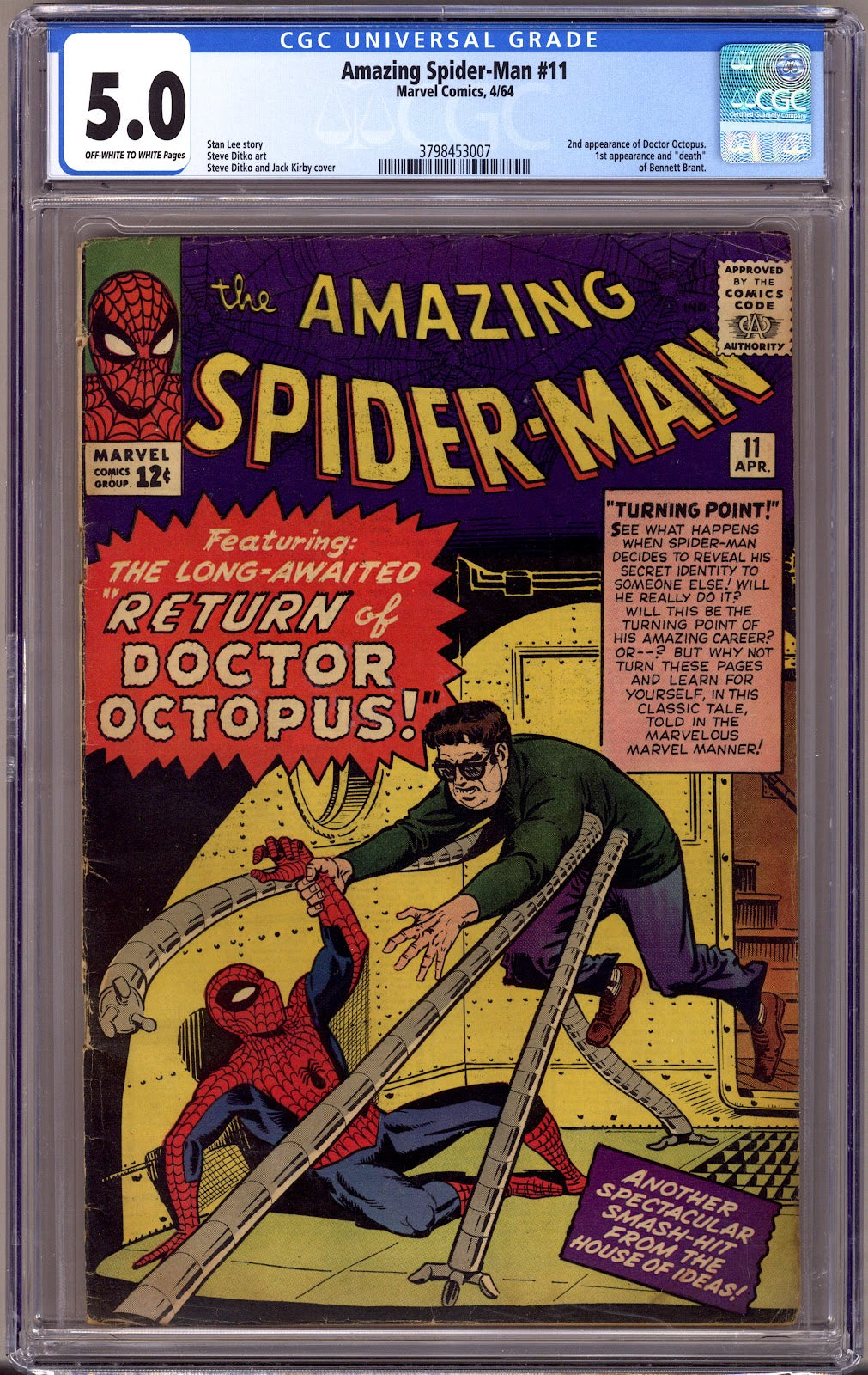 The Amazing Spider-Man Vol 1 11 CGC 5.0 (VG/FN) (1964) 