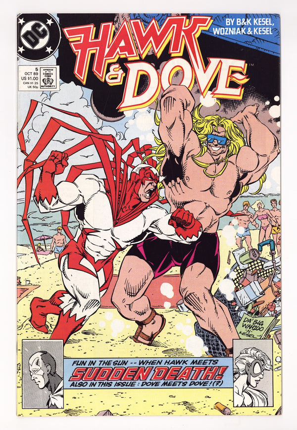Hawk and Dove Vol 3 5  High Grade   (1989)   Direct