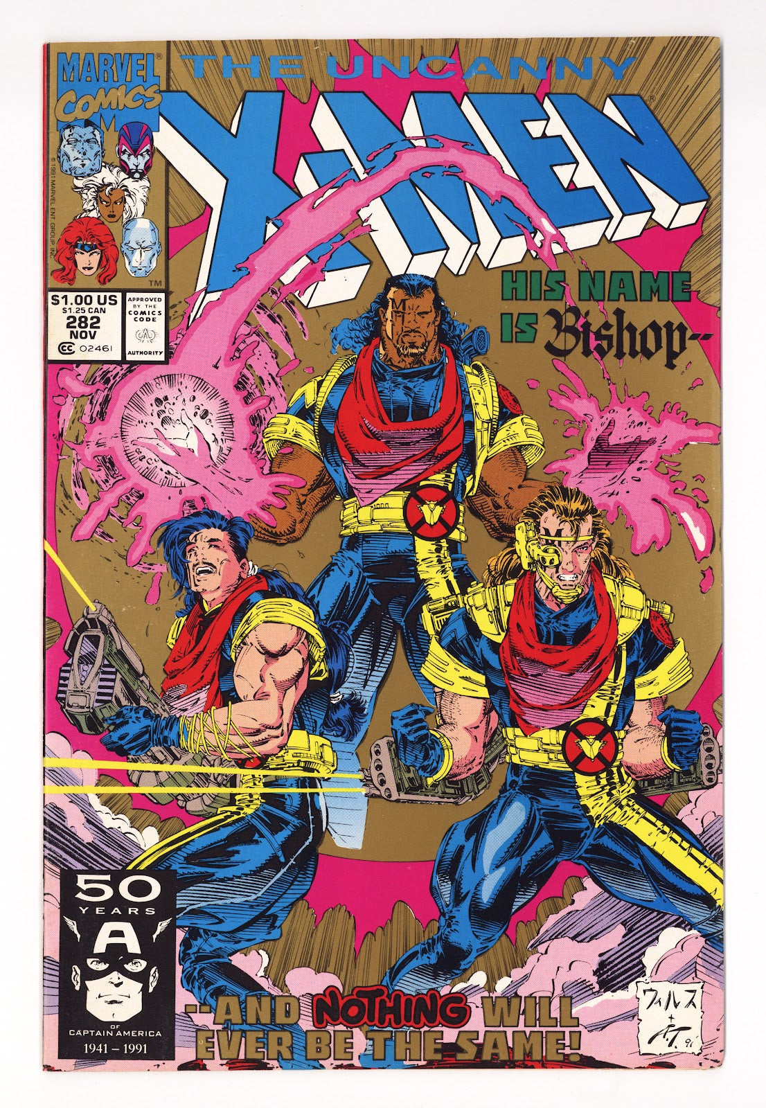 The Uncanny X-Men Vol 1 282  VF+ (8.5)   (1991)   Gold Second Printing  