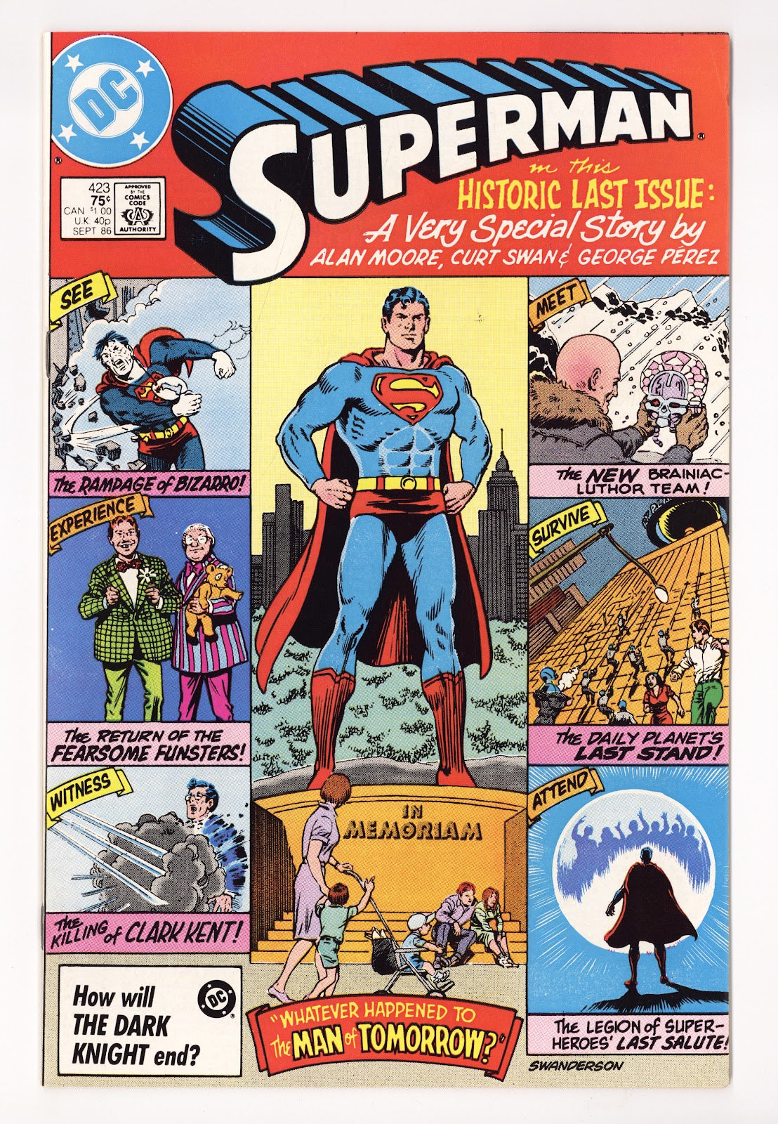 Superman Vol 1 423 VF+ (8.5) (1986) 