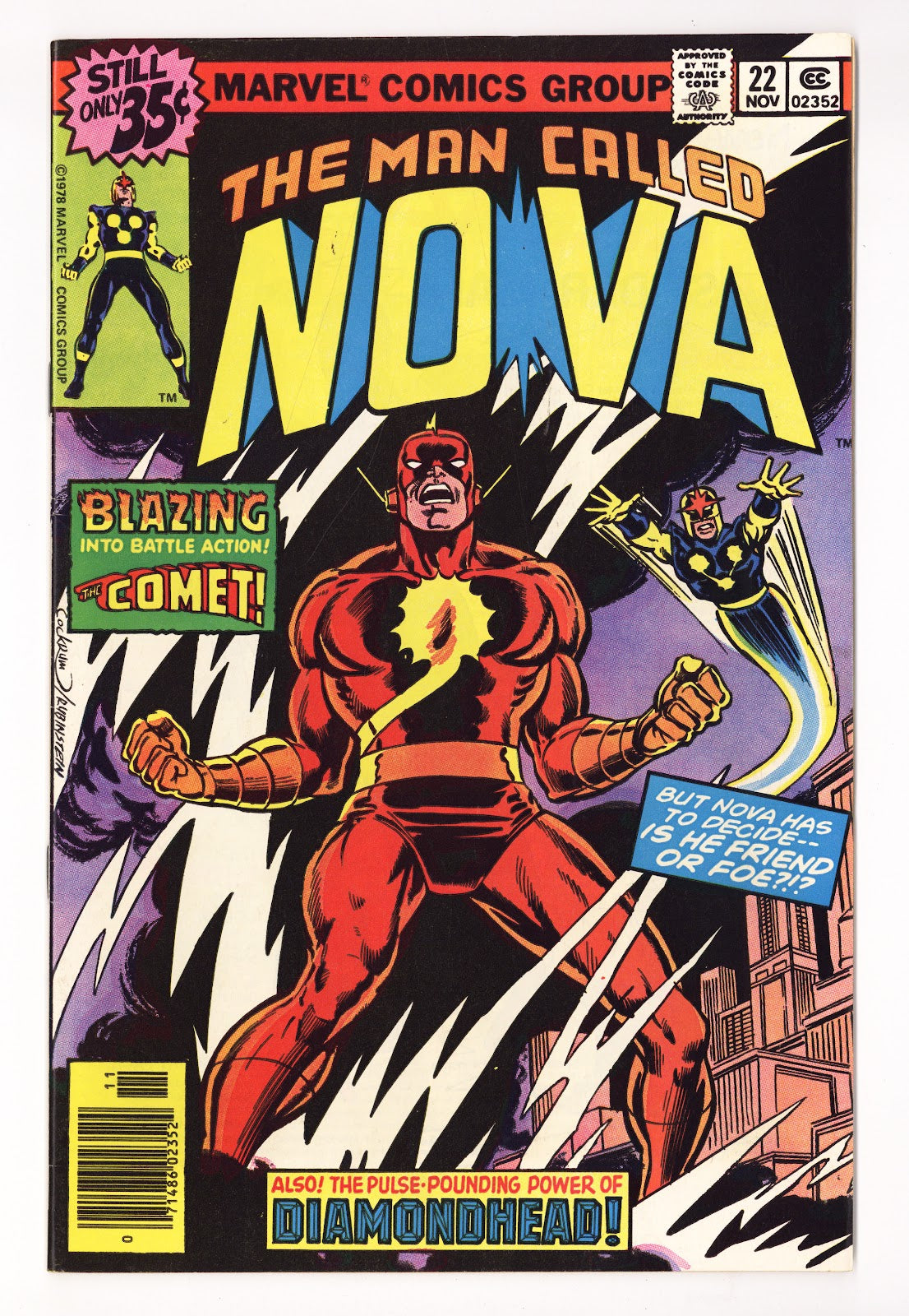 The Man Called Nova Vol 1 22  High Grade   (1978)     