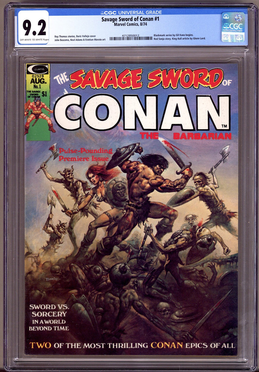 The Savage Sword of Conan Vol 1 1 CGC 9.2 (NM-)   (1974)