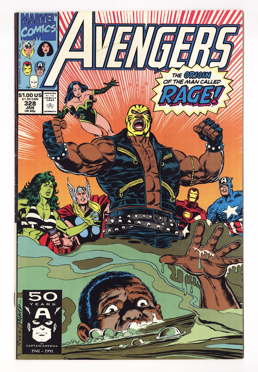 The Avengers Vol 1 328 Mid Grade (1991) Direct 