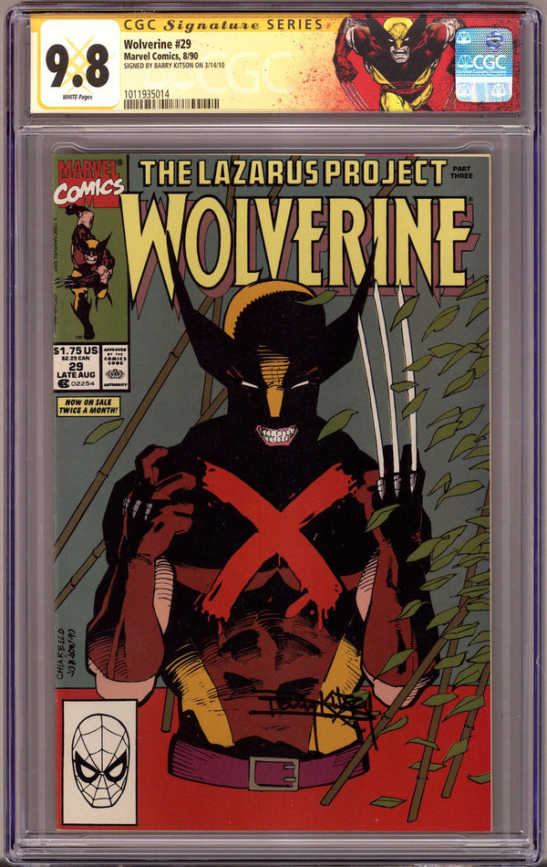Wolverine Vol 2 29 CGC 9.8 (NM/M) (1990) Signed x1 Cover Barry Kitson