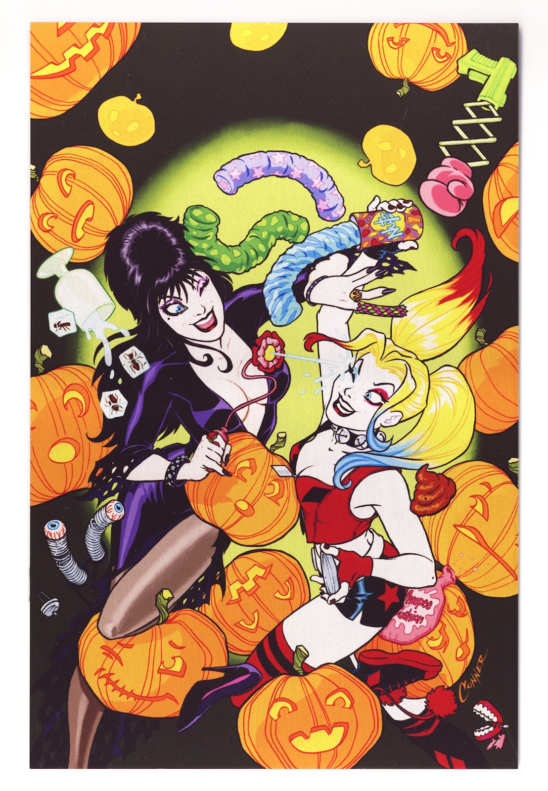Harley Quinn x Elvira 1 NM (9.4) (2025) Conner Premium Metal Virgin Variant 