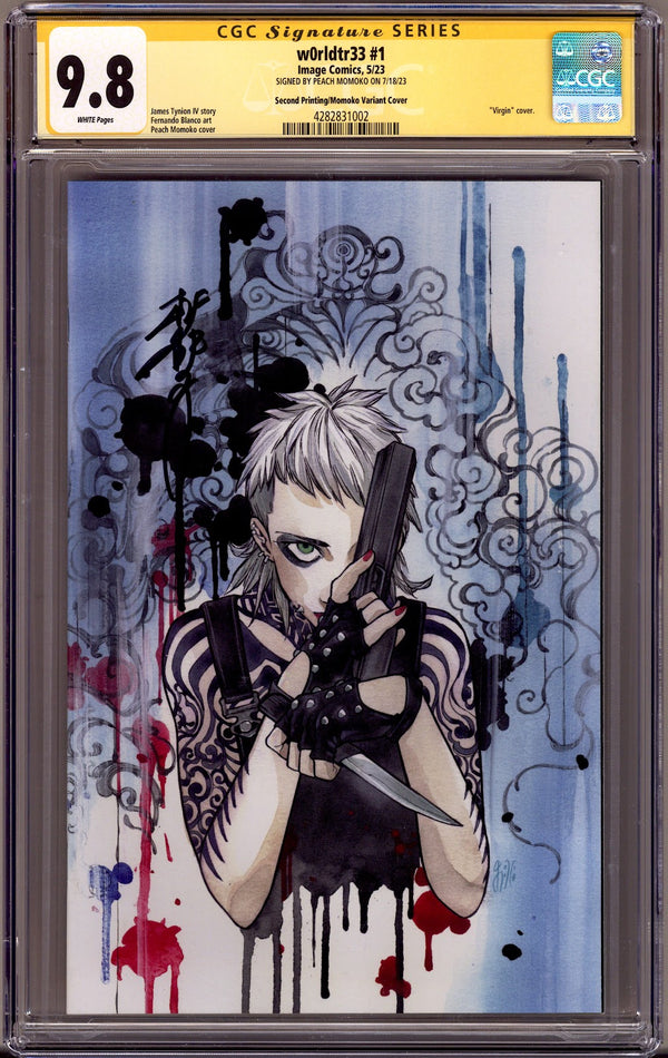 W0rldtr33   1 CGC 9.8 (NM/M)   (2023) Momoko Virgin  2nd Print  Signed x1 Cover Peach Momoko