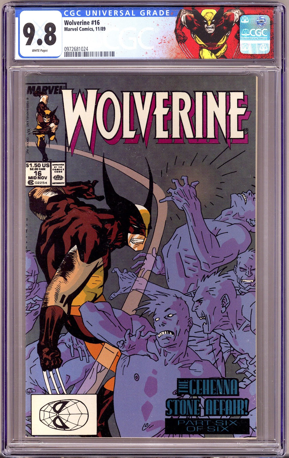 Wolverine Vol 2 16 CGC 9.8 (NM/M) (1989) 
