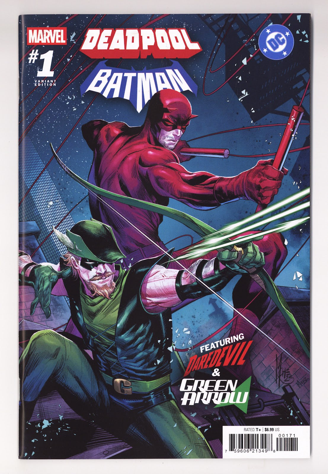 Marvel / DC: Deadpool / Batman 1 High Grade (2025) Checchetto Daredevil / Green Arrow Variant 