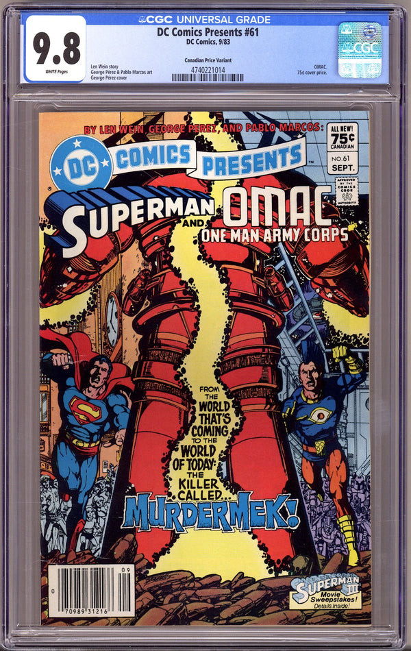 DC Comics Presents Vol 1 61 CGC 9.8 (NM/M) (1983) Canadian Price Variant