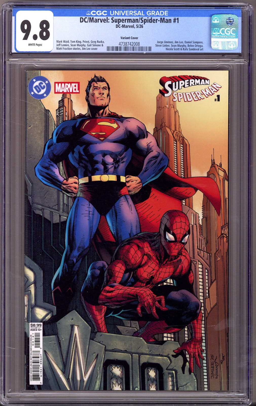 DC / Marvel: Superman / Spider-Man 1 CGC 9.8 (NM/M) (2026) Lee Variant 