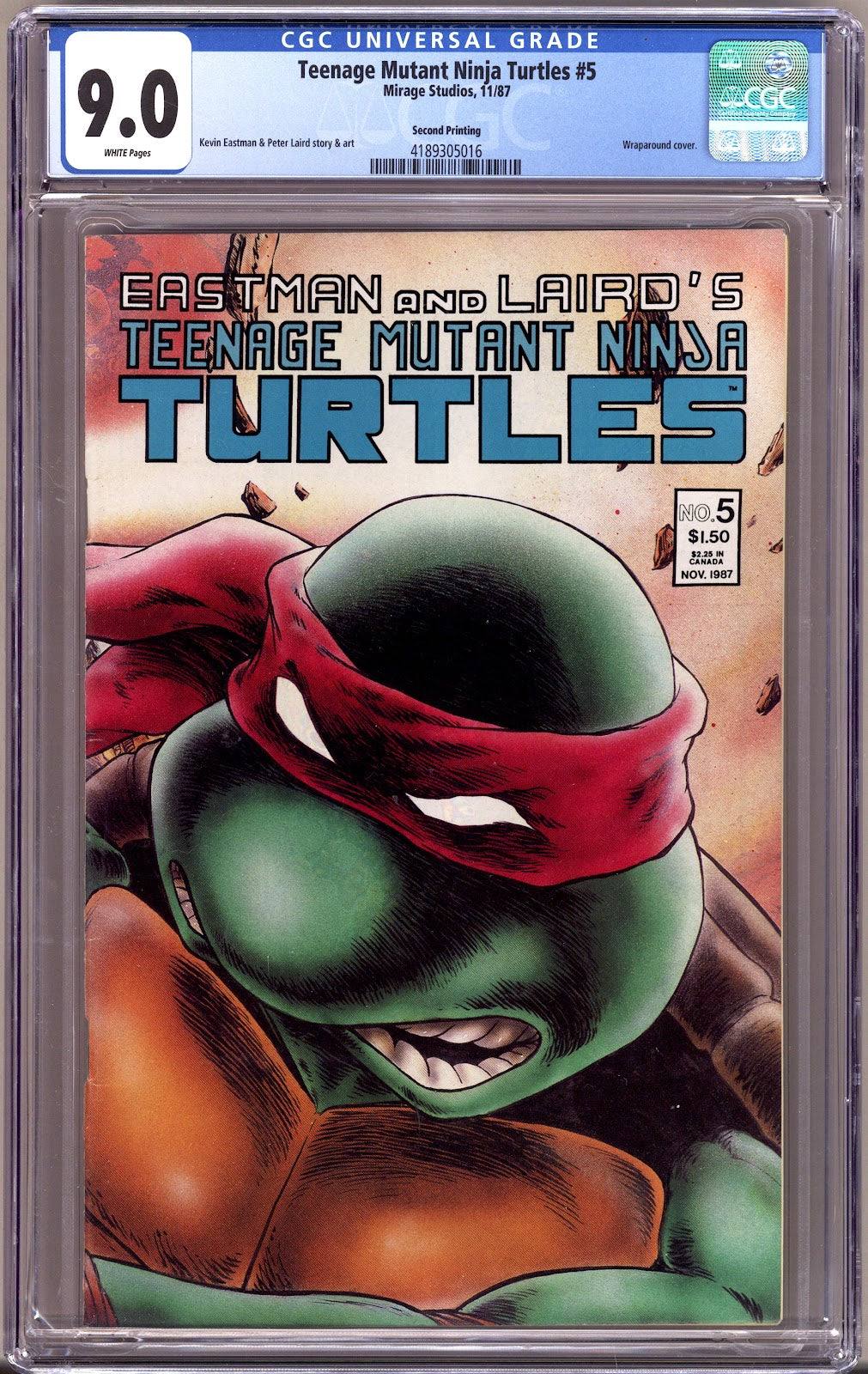 Teenage Mutant Ninja Turtles Vol 1 5 CGC 9.0 (VF/NM)   (1987)   2nd Print