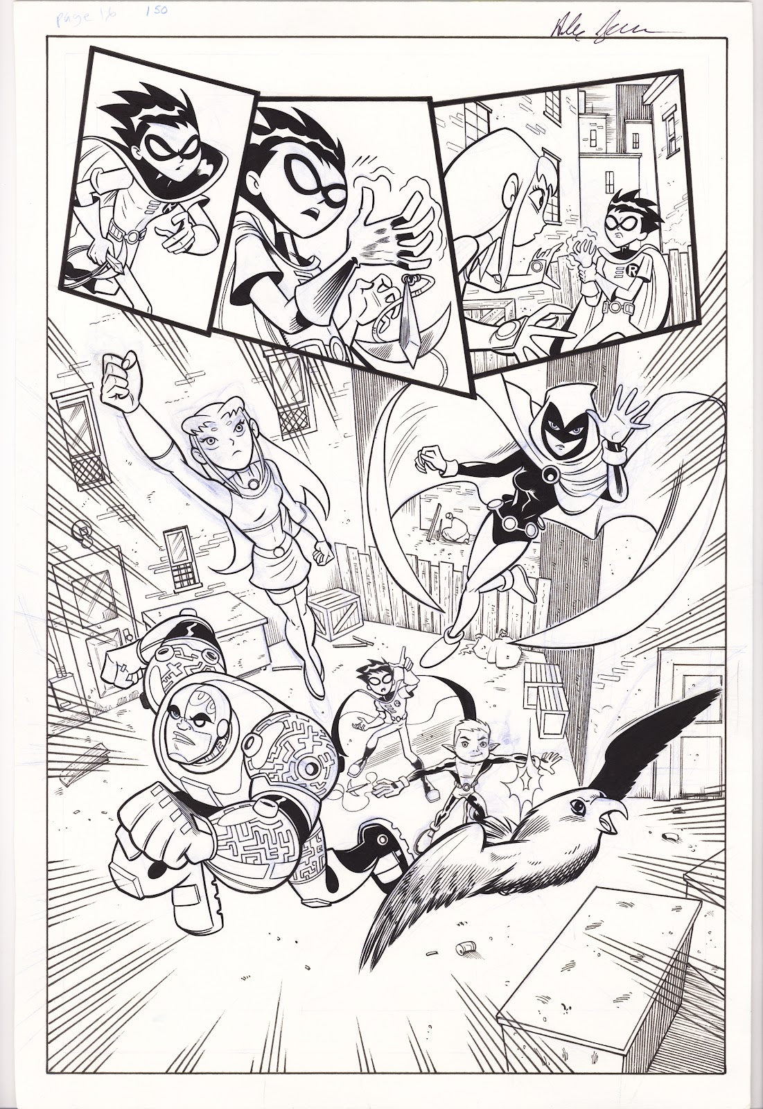 Teen Titans Go! 52 Pg. 16 Original Art by Alexander Serra (2008) 