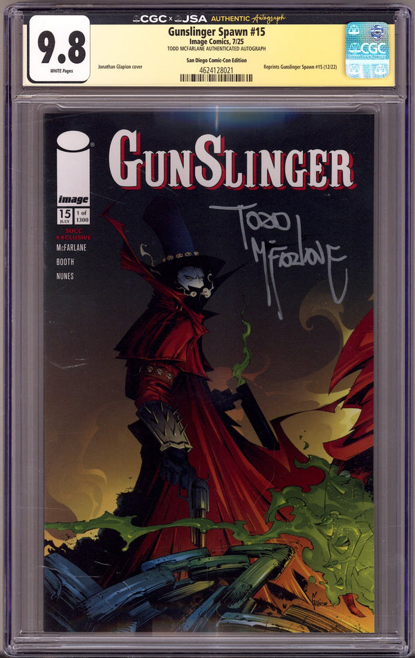 Gunslinger Spawn 15 CGC 9.8 (NM/M) (2025) Glapion SDCC Exclusive Variant Signed x1 Cover Todd McFarlane