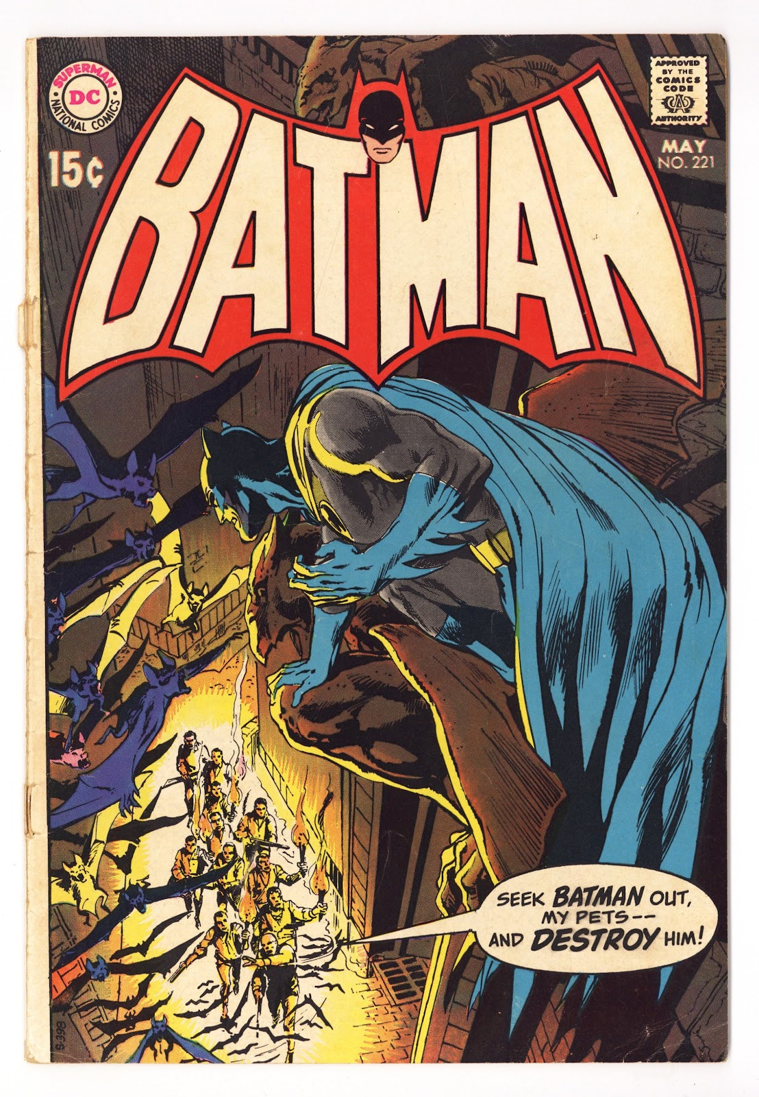 Batman Vol 1 221 FN (6.0) Apparent, Cover Detached (1970) 