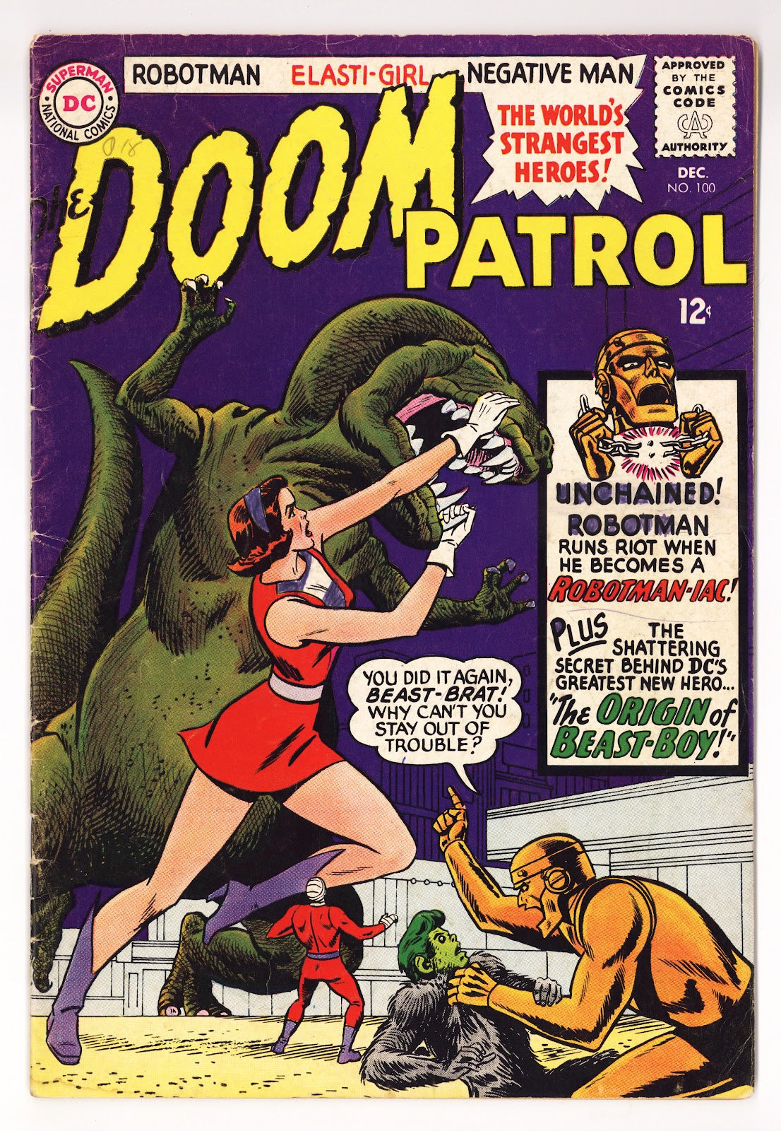 The Doom Patrol Vol 1 100  VG (4.0)   (1965)     