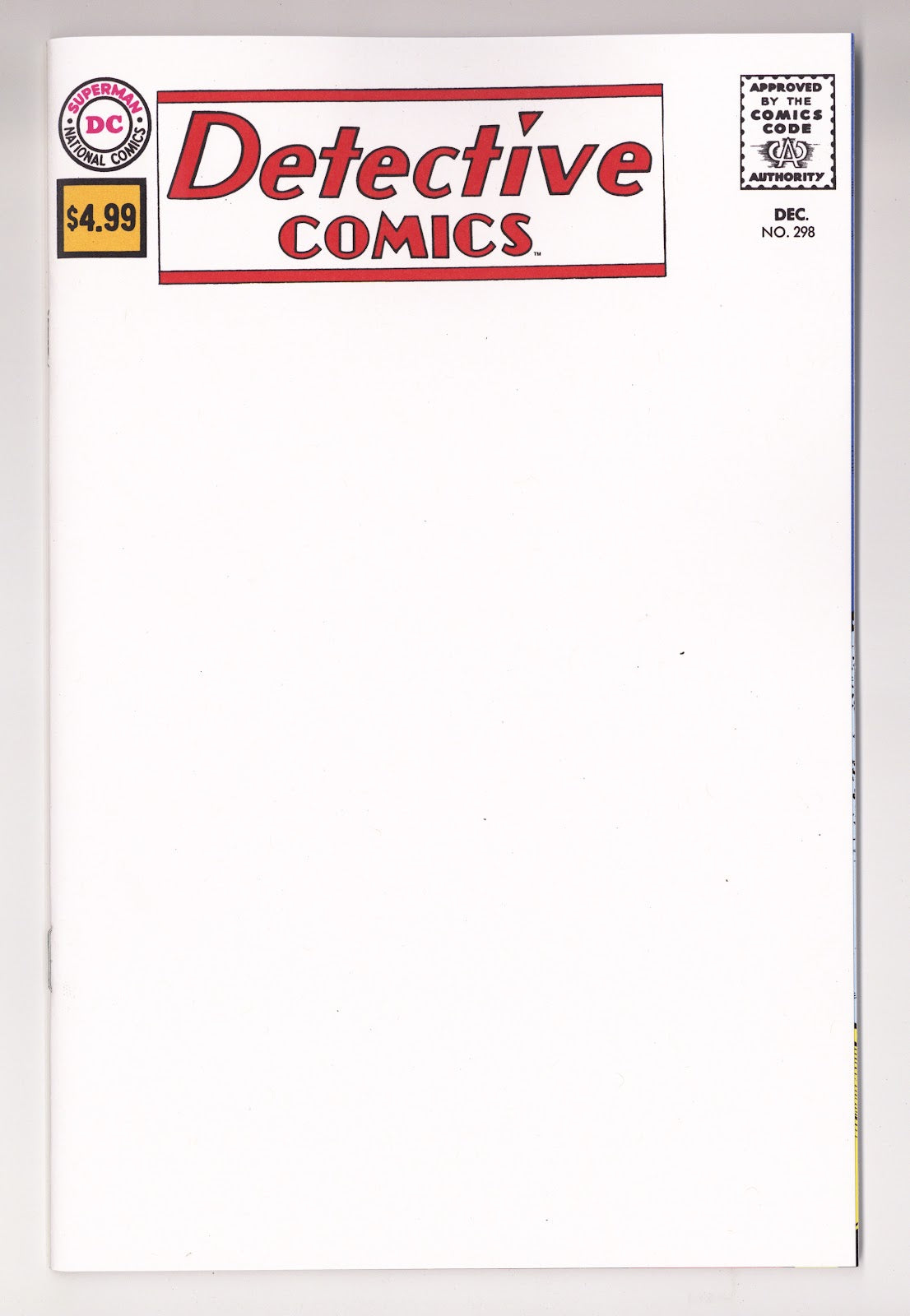 Detective Comics Vol 1 #298 (2026) Blank Variant