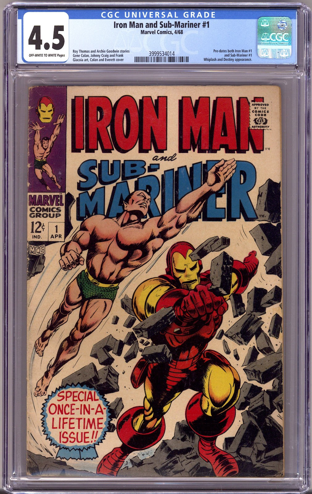 Iron Man & Sub-Mariner   1 CGC 4.5 (VG+)   (1968)