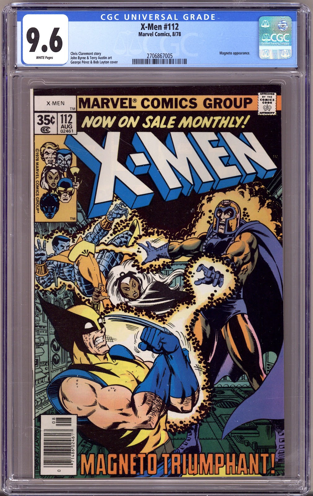 The X-Men Vol 1 112 CGC 9.6 (NM+) Sun Faded (1978) 