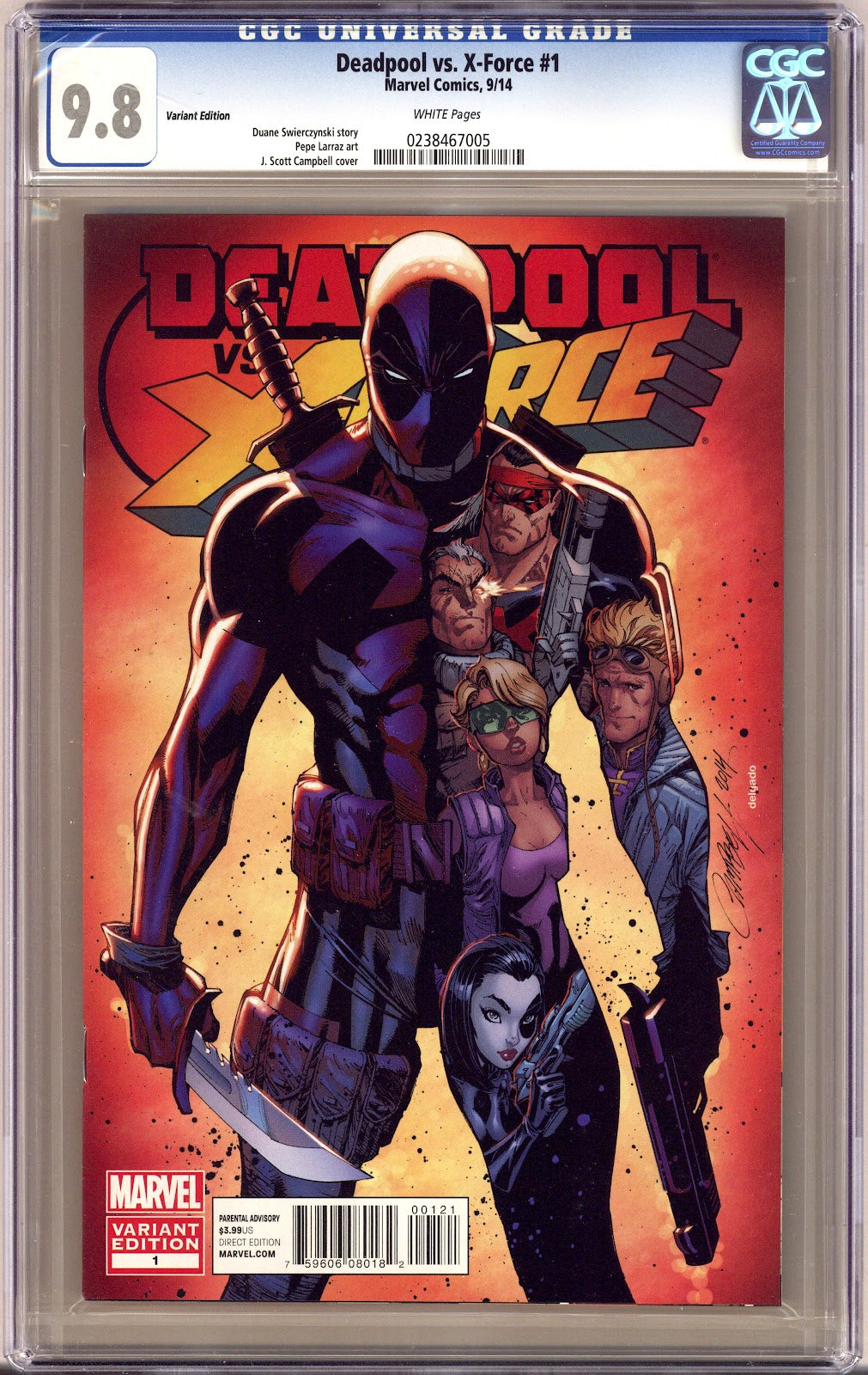 Deadpool vs. X-Force 1 CGC 9.8 (NM/M) (2014) Campbell Variant 