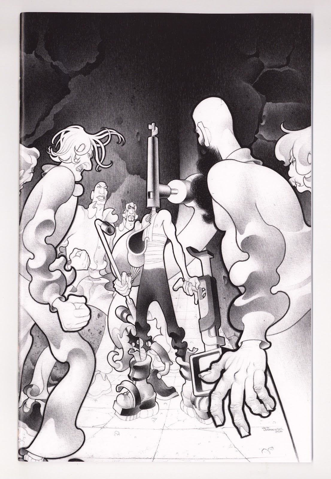 Faceless and the Family Maze of the Mechanical Aliens #4 VF/NM (9.0) (2026) Lesniewski B&W Incentive Variant