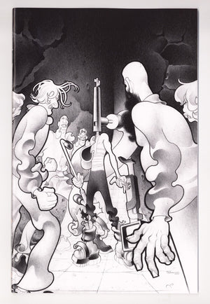 Faceless and the Family Maze of the Mechanical Aliens #4 VF/NM (9.0) (2026) Lesniewski B&W Incentive Variant