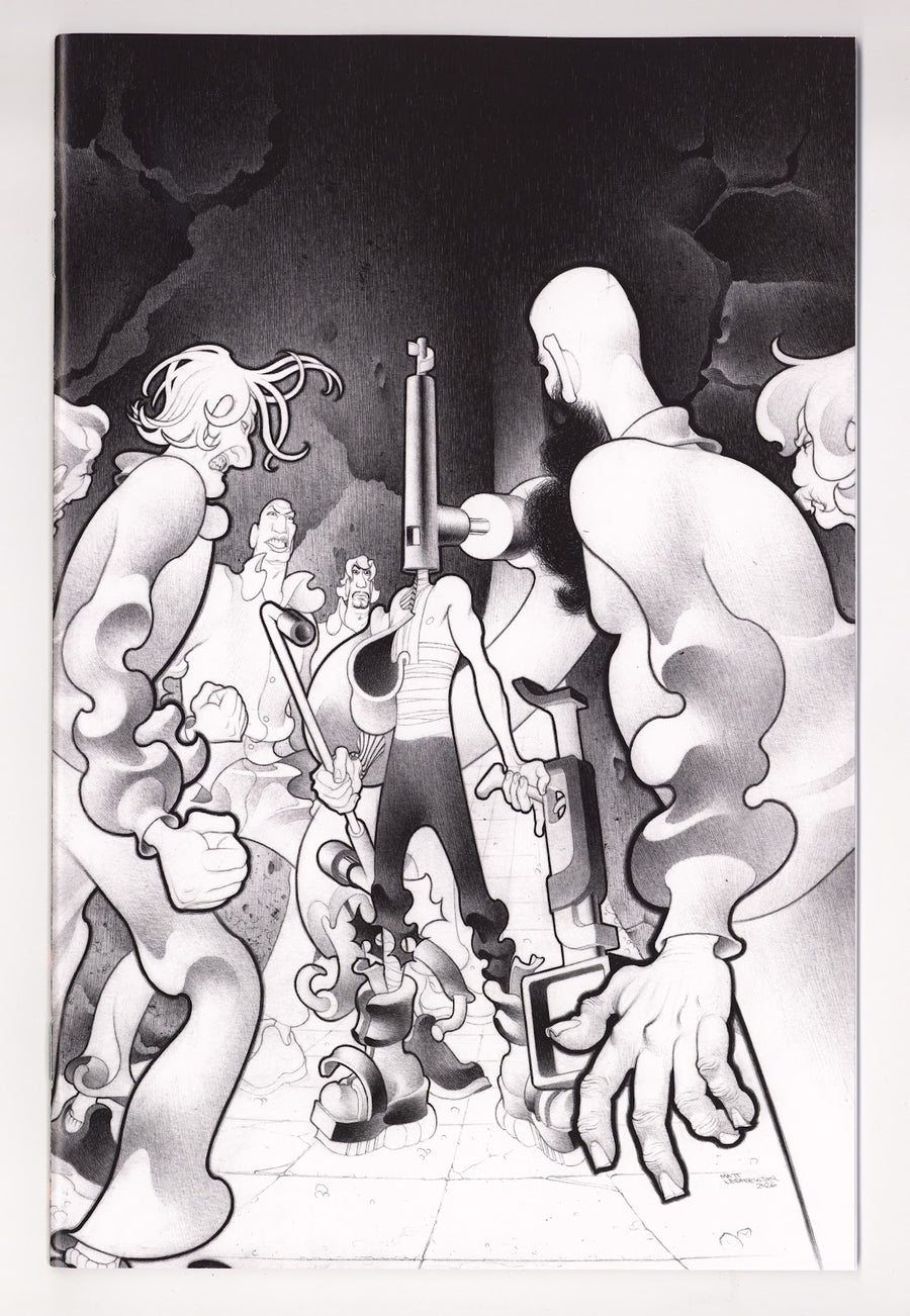 Faceless and the Family Maze of the Mechanical Aliens #4 VF/NM (9.0) (2026) Lesniewski B&W Incentive Variant