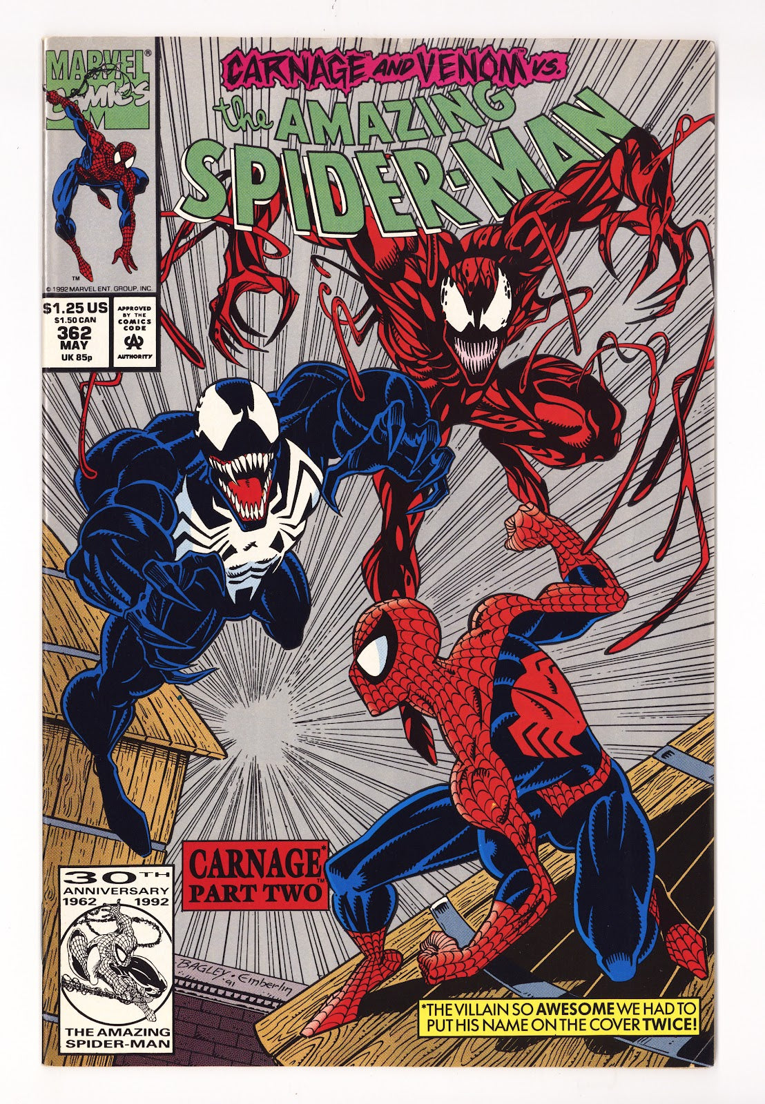 The Amazing Spider-Man Vol 1 362 FN+ (6.5) (1992) 2nd Print 