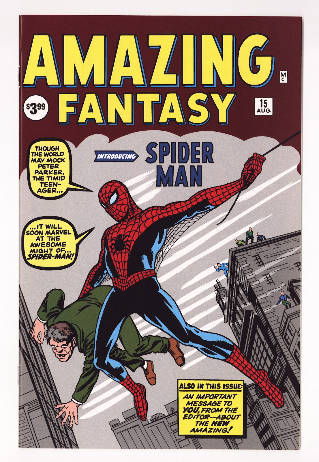 Amazing Fantasy #15 Facsimile Edition [nn] NM- (9.2) (2019) 
