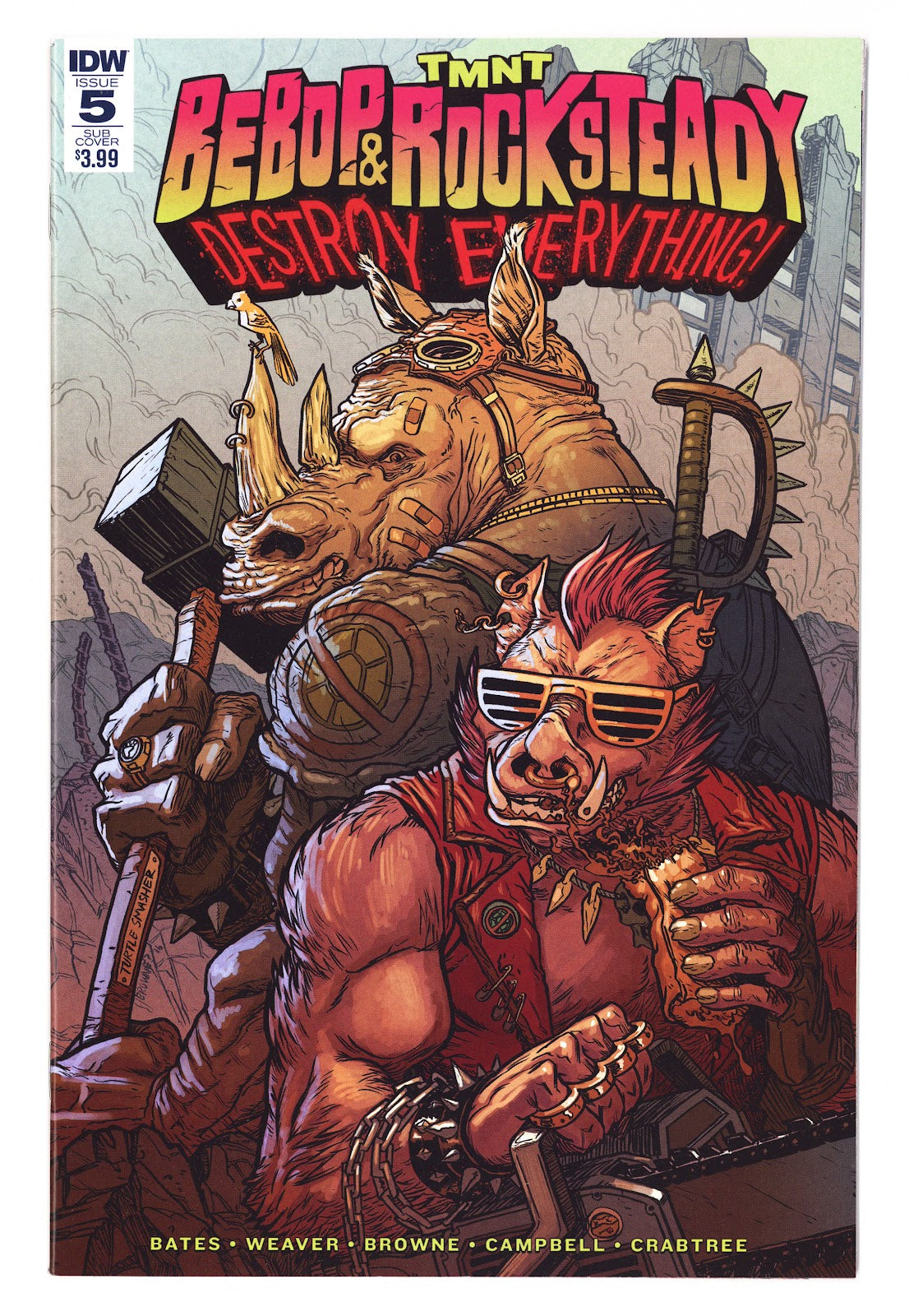 Teenage Mutant Ninja Turtles: Bebop & Rocksteady Destroy Everything 5 High Grade (2016) Browne Variant 