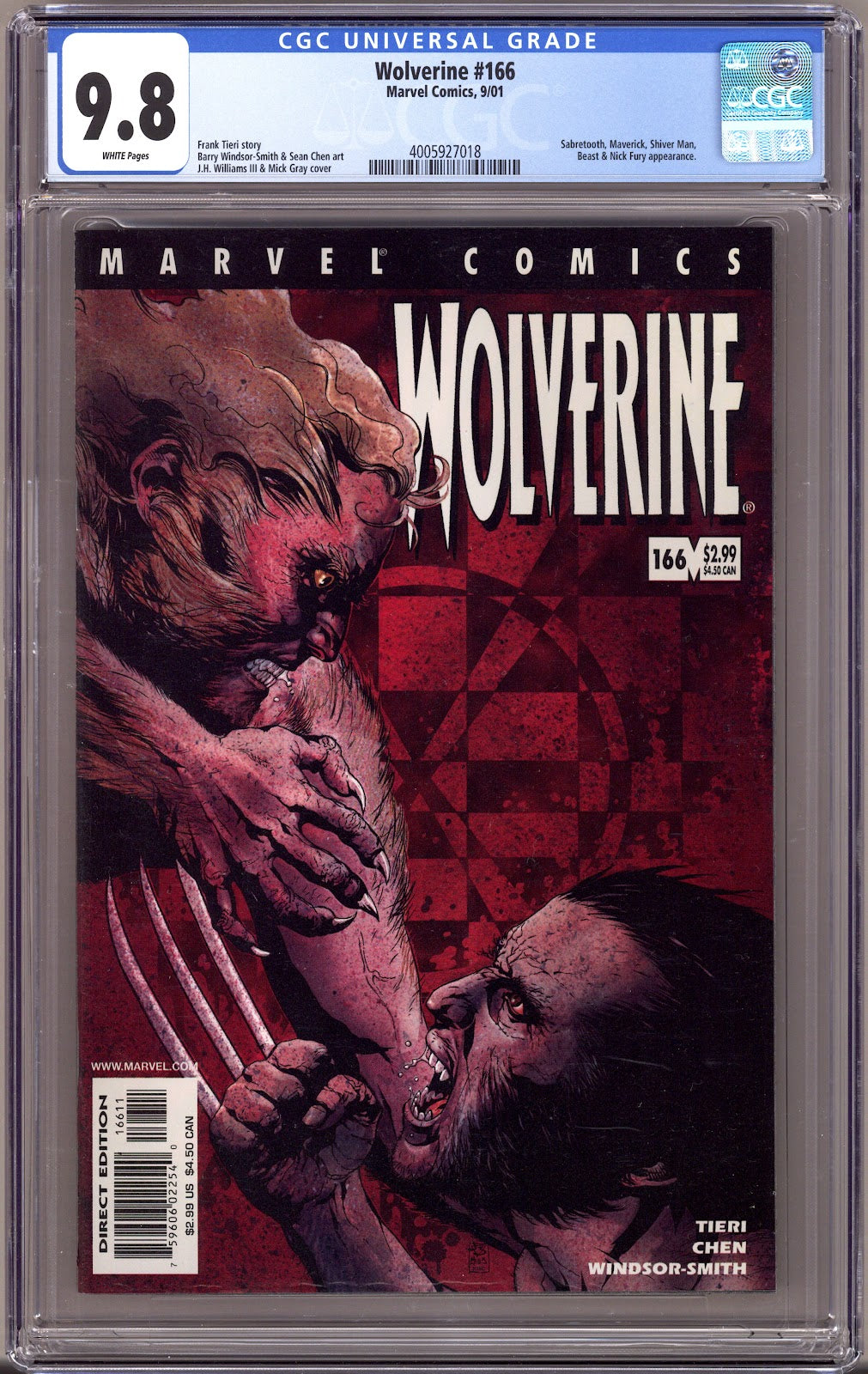 Wolverine Vol 2 166 CGC 9.8 (NM/M) (2001) 