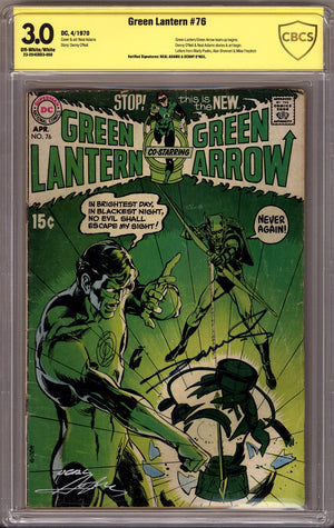 Green Lantern Vol 2 76 CBCS 3.0 (GD/VG) (1970) Signed x2 Cover Neal Adams & Denny O'Neil