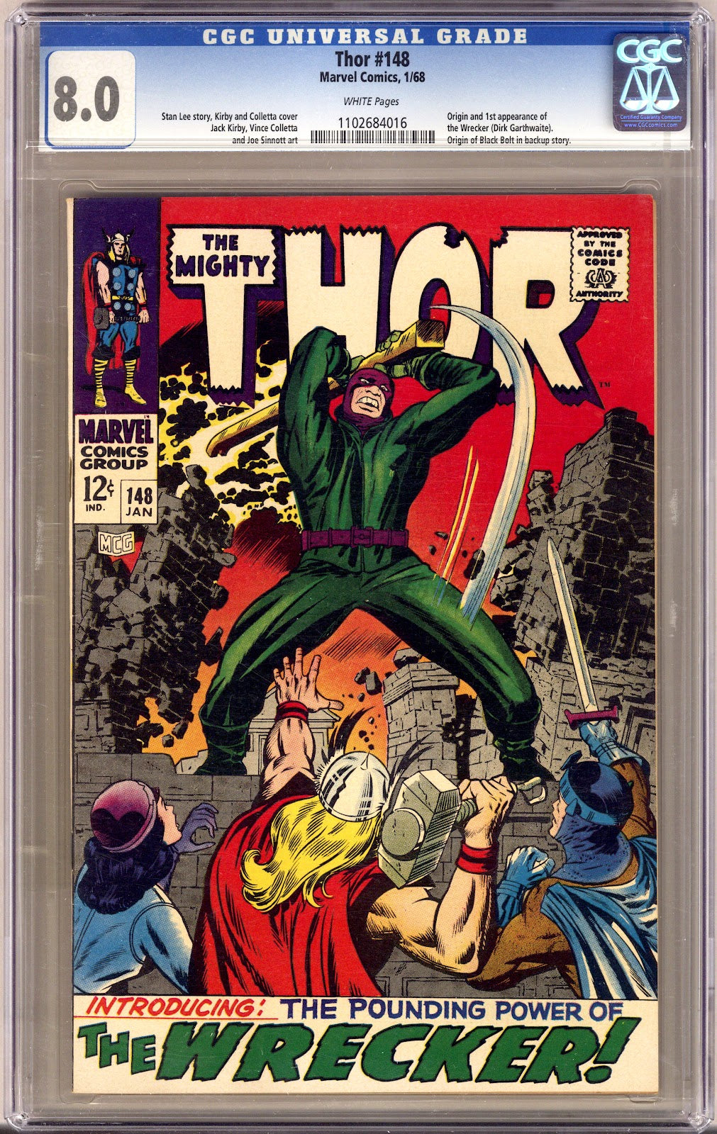 Thor Vol 1 148 CGC 8.0 (VF) (1968) 