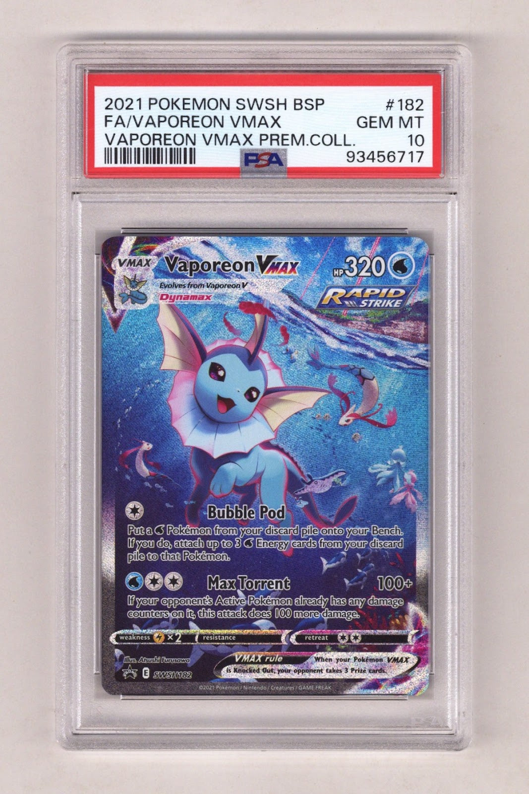 Pokemon Swsh Promo Vaporeon Vmax PSA 10 (2021) — CaptCan Comics Inc