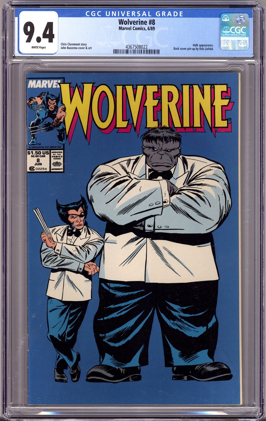 Wolverine Vol 2 8 CGC 9.4 (NM)   (1989)