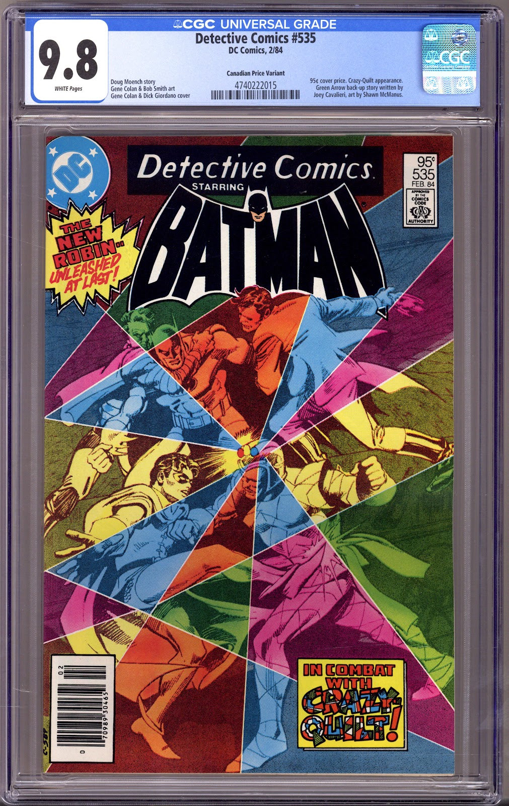 Detective Comics Vol 1 535 CGC 9.8 (NM/M) (1984) Canadian Price Variant 