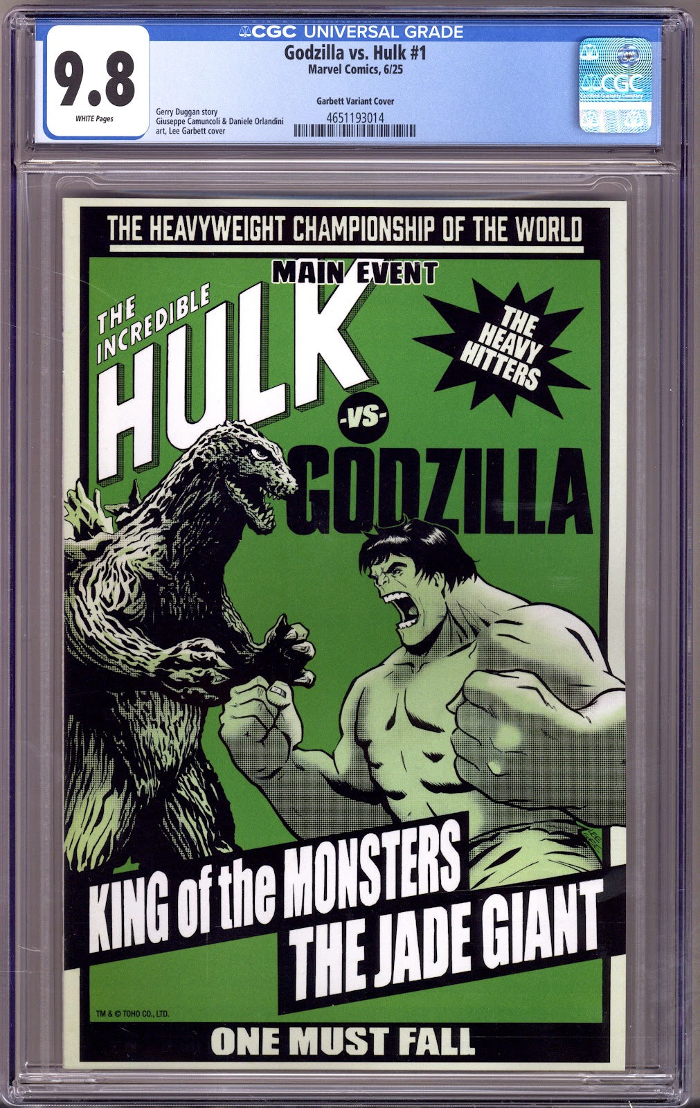 Godzilla vs. Hulk 1 CGC 9.8 (NM/M) (2025) Garbett Variant 