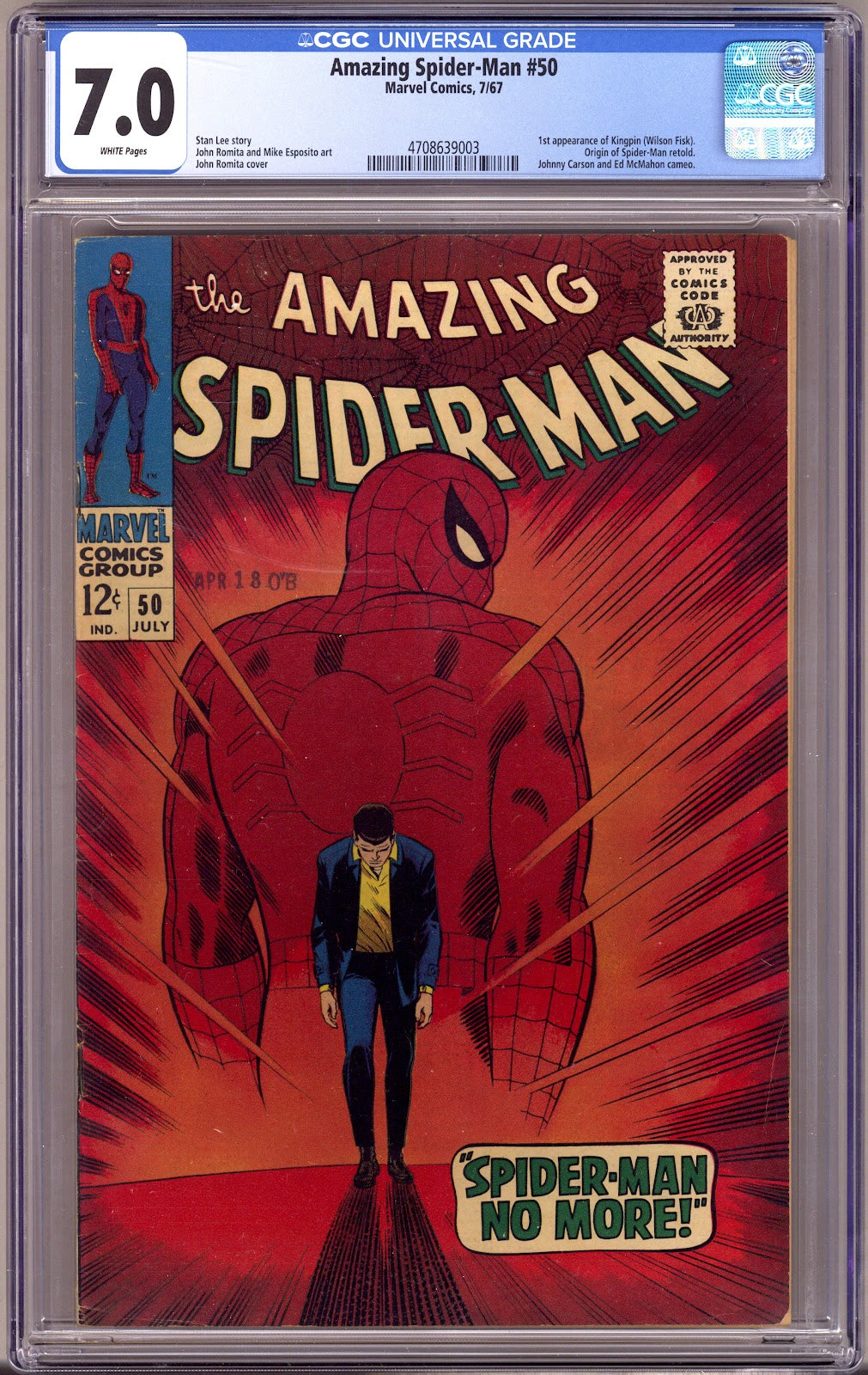 The Amazing Spider-Man Vol 1 50 CGC 7.0 (FN/VF) (1967) 