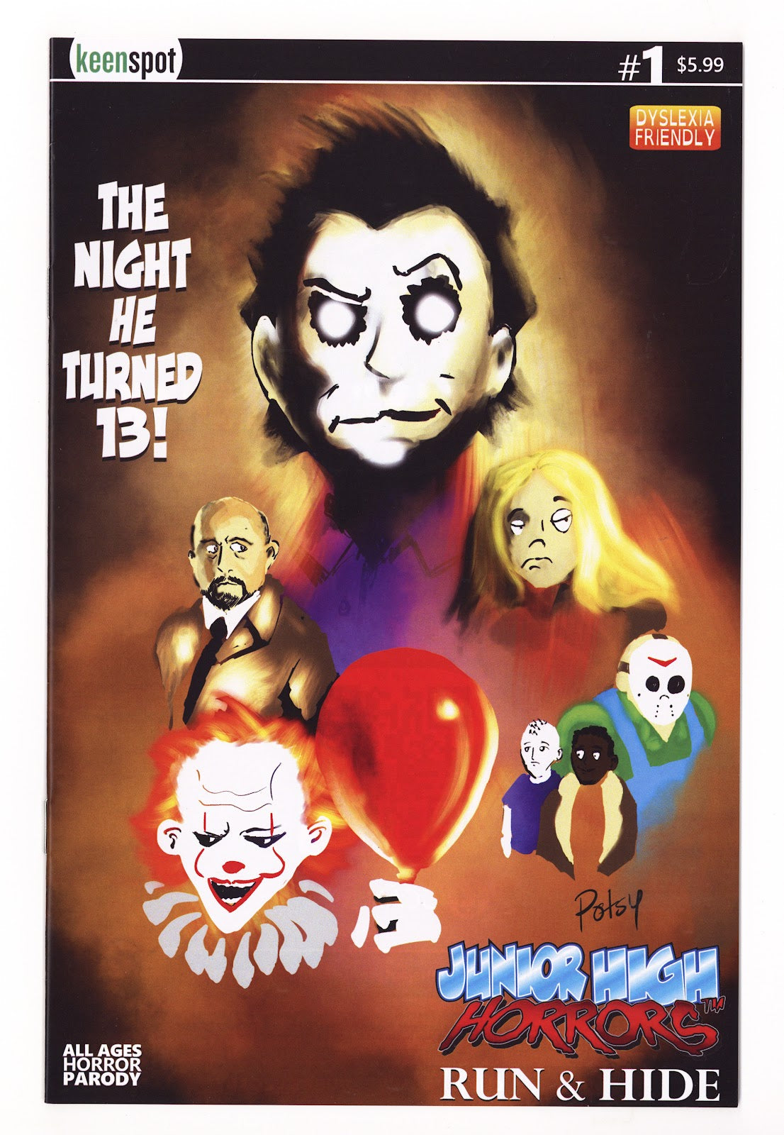 Junior High Horrors Run & Hide #1 Turned Variant