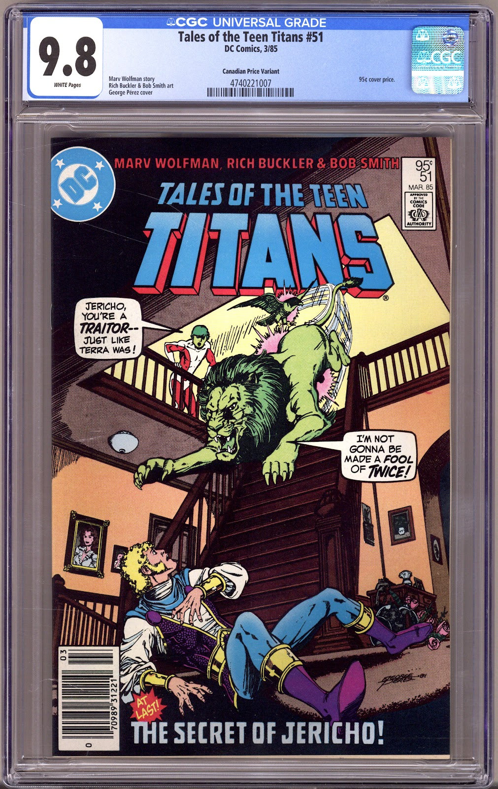 Tales of the Teen Titans 51 CGC 9.8 (NM/M) (1985) Canadian Price Variant 