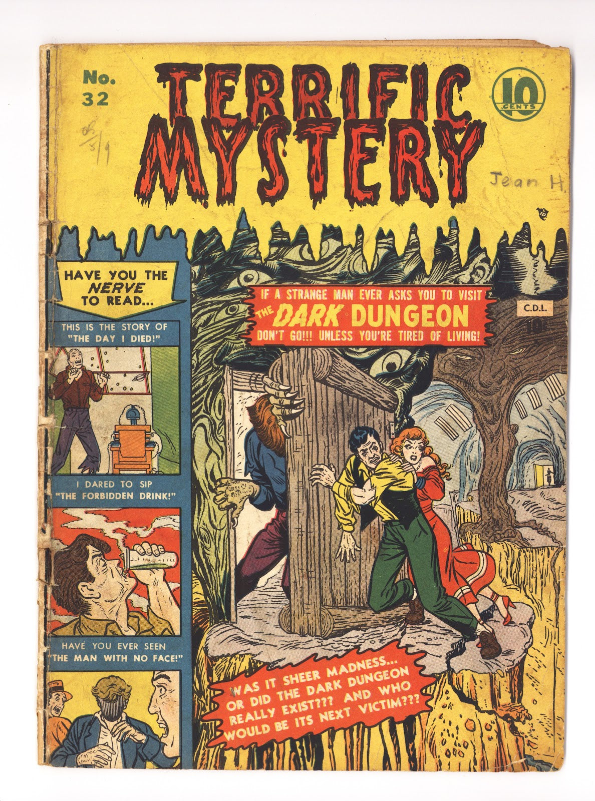 Terrific Mystery 32 GD+ (2.5) 2 Wraps Missing (1951) Canadian Edition 