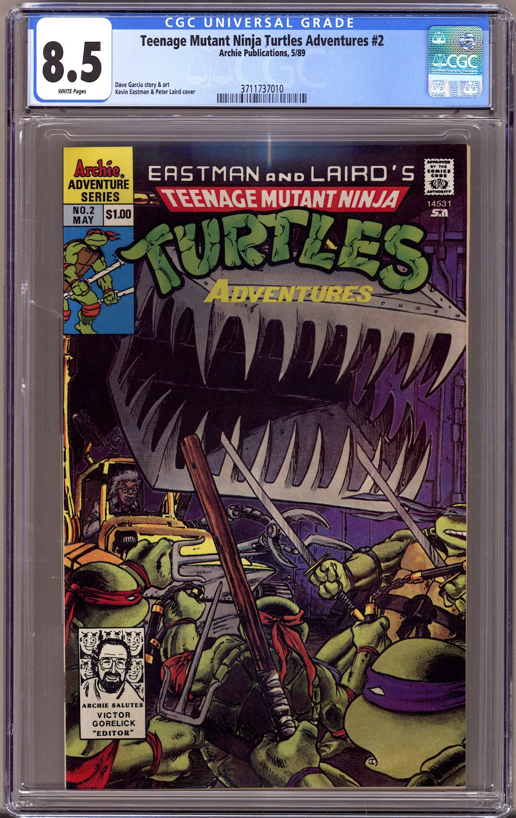 Teenage Mutant Ninja Turtles Adventures Vol 2 2 CGC 8.5 (VF+)   (1989)