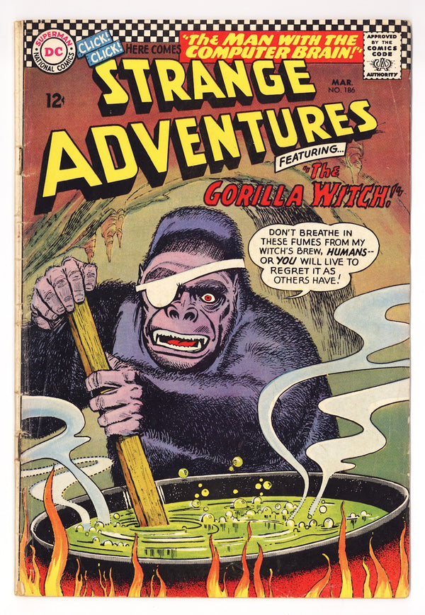 Strange Adventures Vol 1 186  VG- (3.5) Centerfold Missing  (1966)