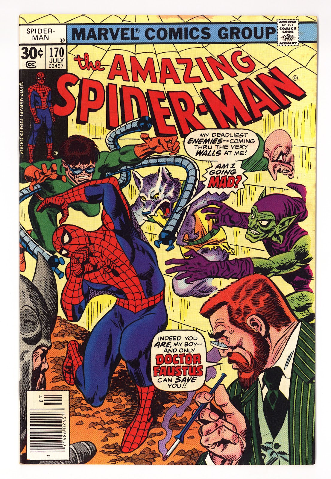 The Amazing Spider-Man Vol 1 170  FN+ (6.5)   (1977)   30¢