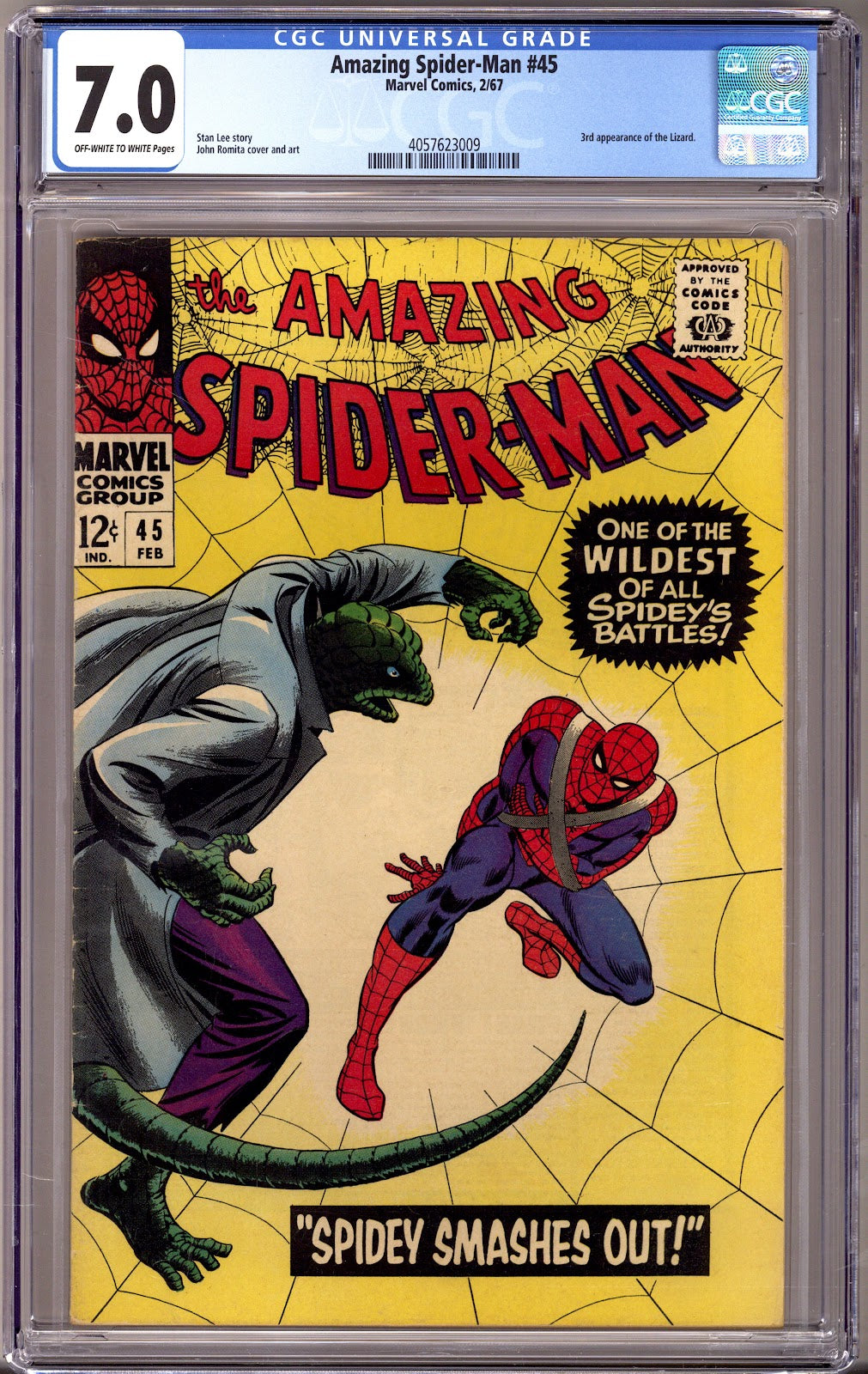 The Amazing Spider-Man Vol 1 45 CGC 7.0 (FN/VF) (1967) 