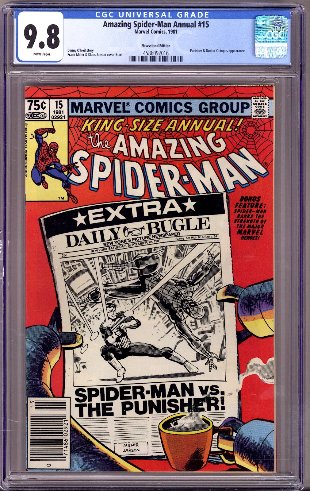 The Amazing Spider-Man Annual Vol 1 15 CGC 9.8 (NM/M) (1981) Newsstand 