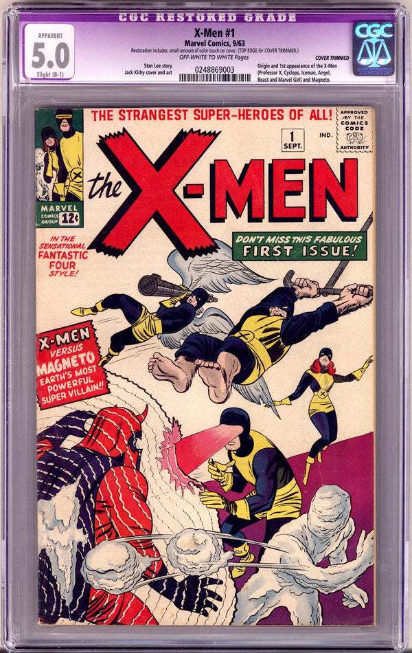 The X-Men Vol 1 1 CGC 5.0 (VG/FN) Restored  (1963)     