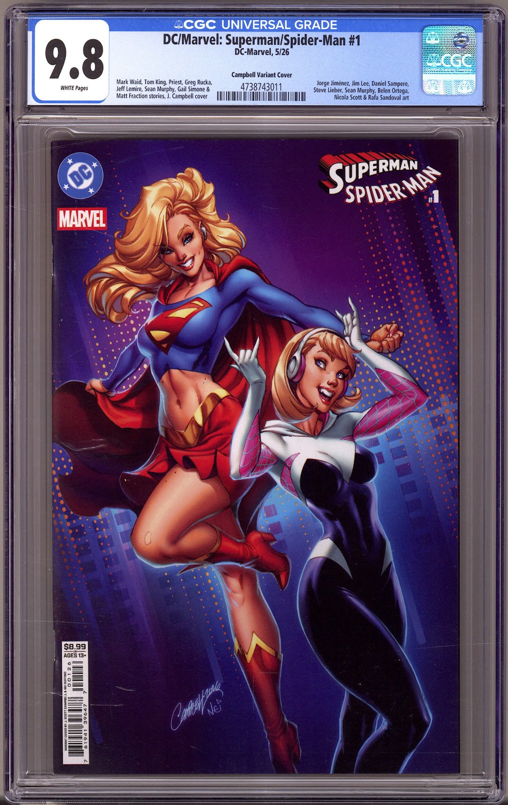DC / Marvel: Superman / Spider-Man 1 CGC 9.8 (NM/M) (2026) Campbell Variant 