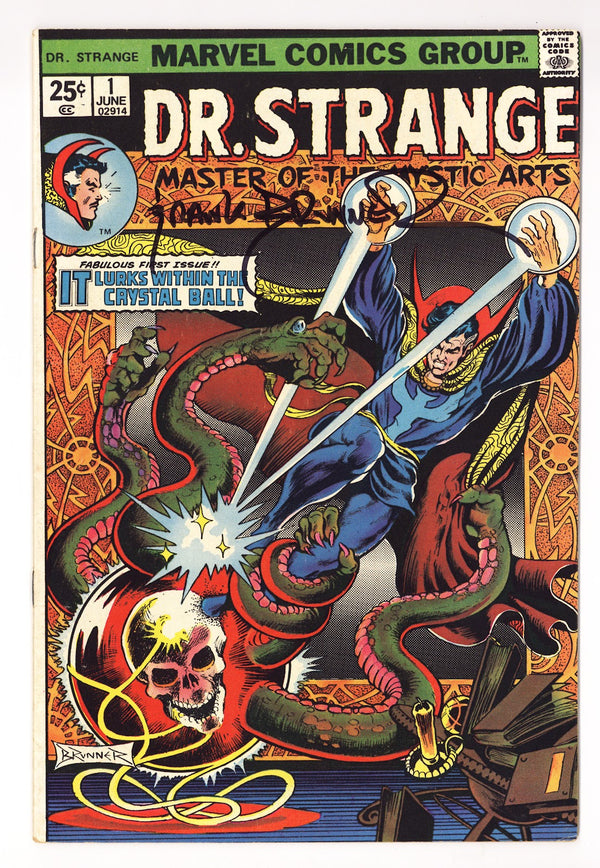 Doctor Strange Vol 1 1  FN/VF (7.0)   (1974)     Signed x Cover Frank Brunner