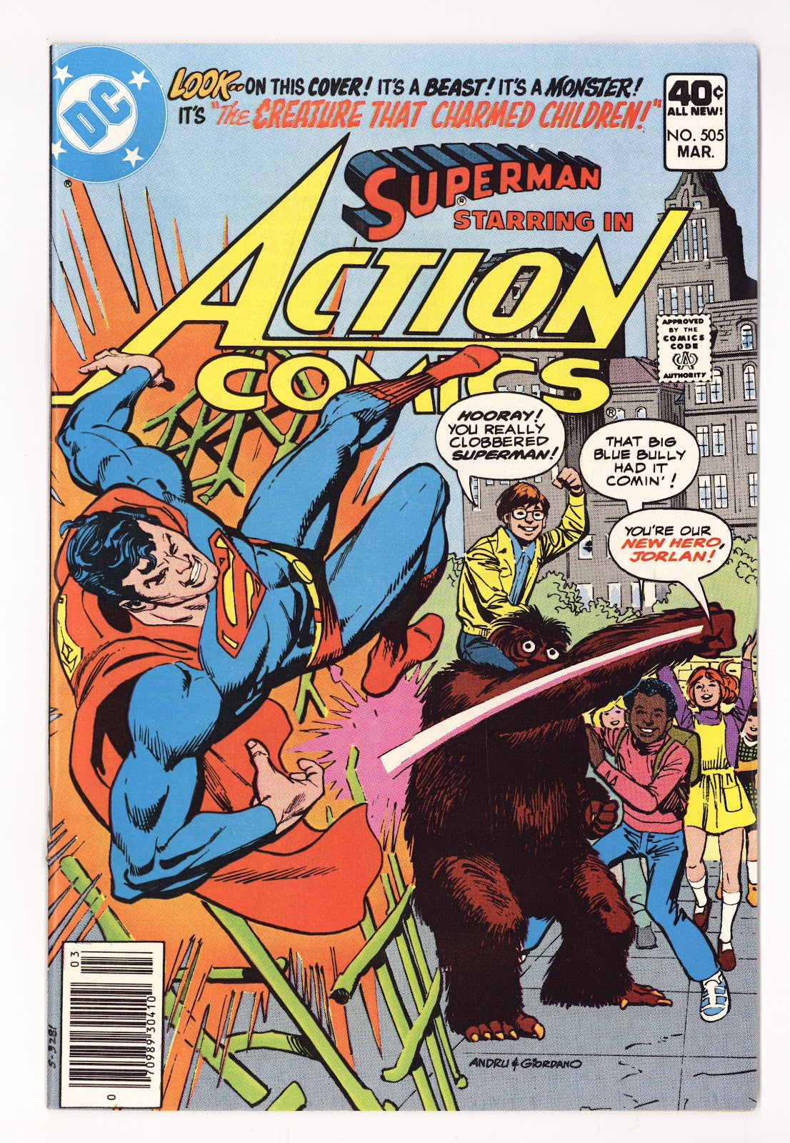 Action Comics Vol 1 505  Mid Grade Extra Staples  (1980)     